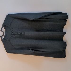 Lululemon Metal Vent Tech Forest Green Henley / Raglan Athletic Long Sleeve